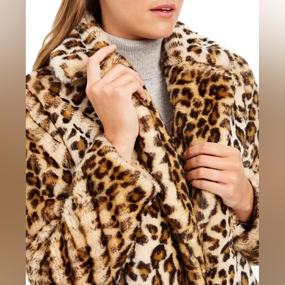 Leopard Print Faux Fur Coat - Picture 4 of 6